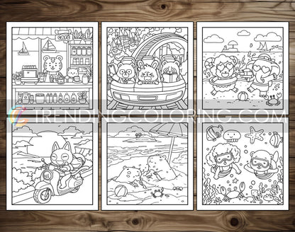 30 Summer Moments Cute and Simple Coloring Pages - PDF Download – preview 6