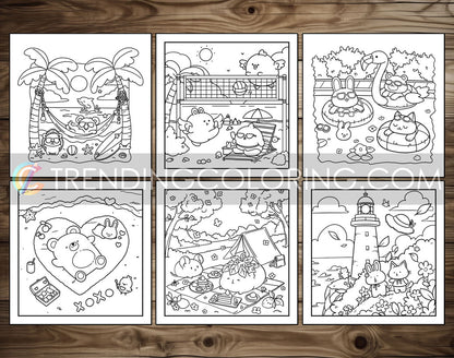 30 Summer Moments Cute and Simple Coloring Pages - PDF Download – preview 7