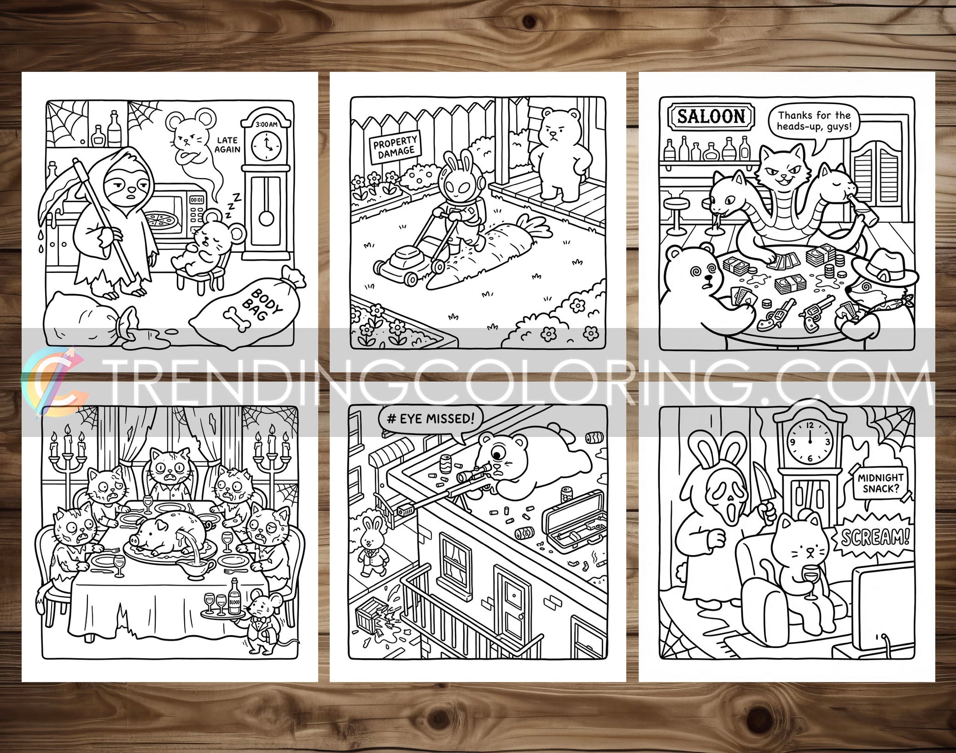 32 Supernatural Silly Crimes 2 Cute and Simple Coloring Pages - PDF Download – preview 4