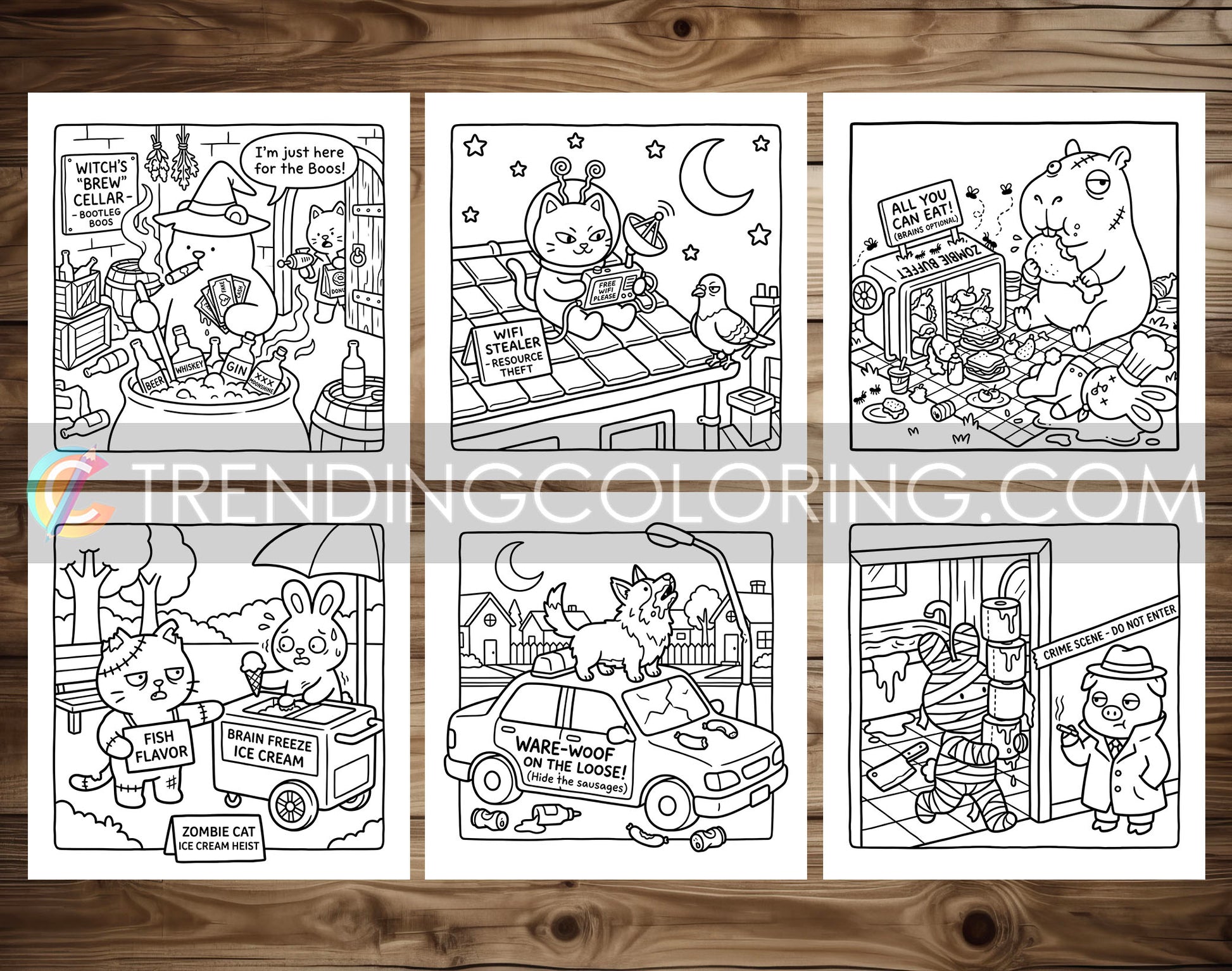 32 Supernatural Silly Crimes 2 Cute and Simple Coloring Pages - PDF Download – preview 6
