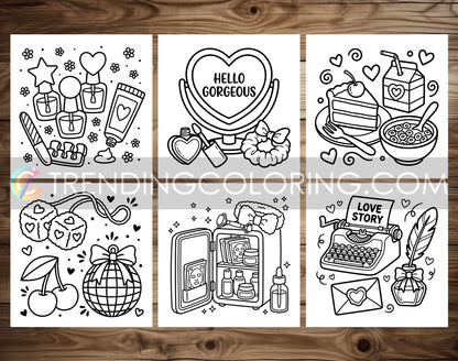 33 Cozy Girl Love Era 1 Cute and Simple Coloring Pages - PDF Download – preview 7