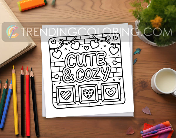 33 Cozy Girl Love Era 2 Cute and Simple Coloring Pages - PDF Download
