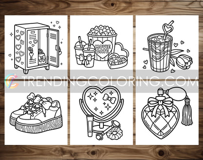 33 Cozy Girl Love Era 2 Cute and Simple Coloring Pages - PDF Download – preview 9