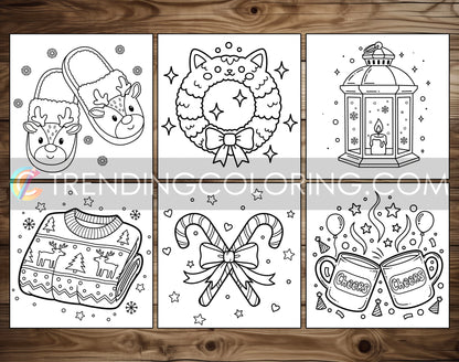 35 Cozy Christmas Cute and Simple Coloring Pages - PDF Download – preview 3