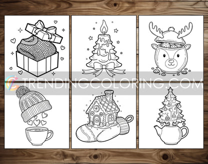 35 Cozy Christmas Cute and Simple Coloring Pages - PDF Download – preview 4