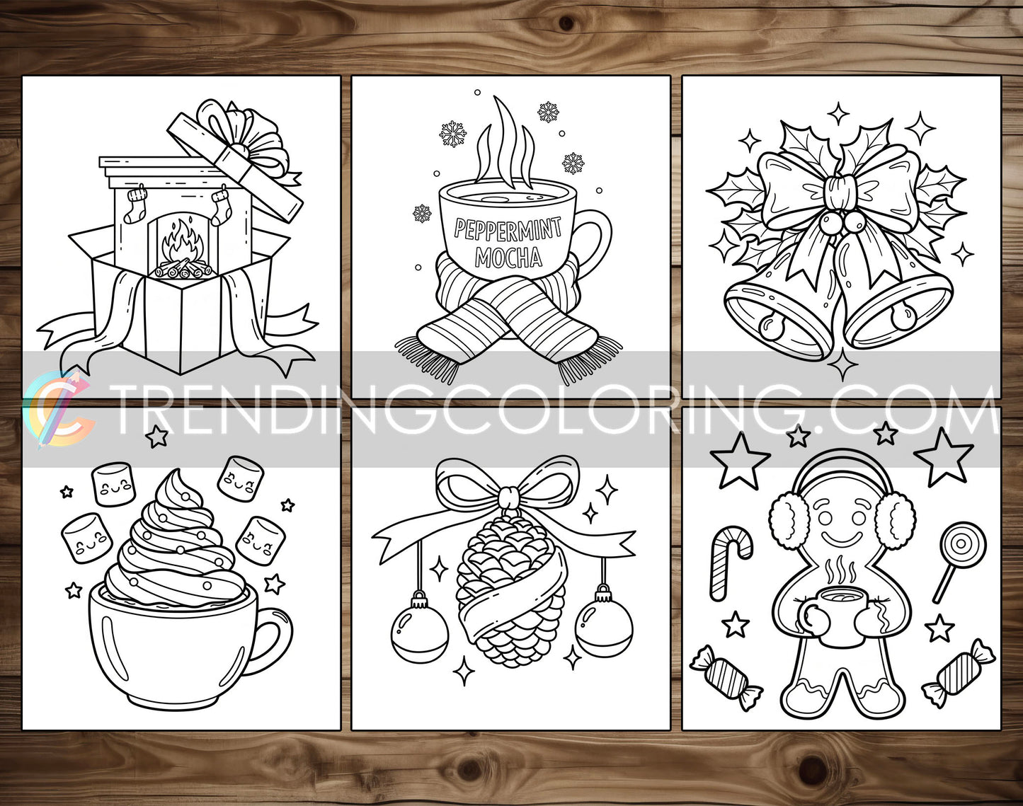 35 Cozy Christmas Cute and Simple Coloring Pages - PDF Download – preview 6