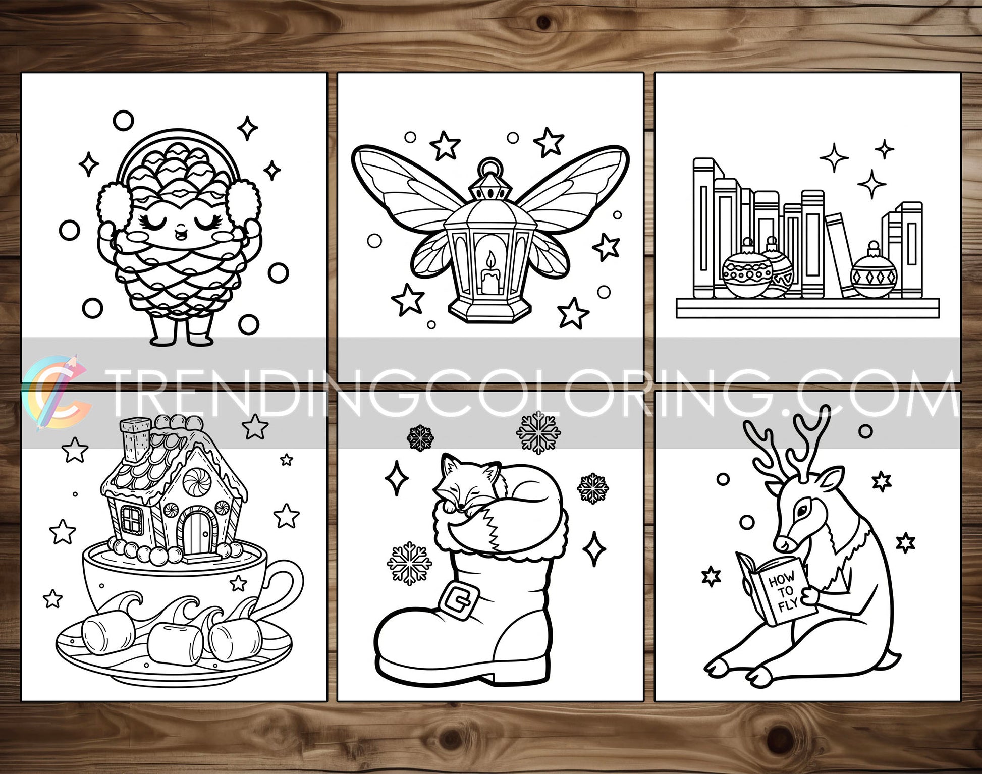 35 Cozy Christmas Cute and Simple Coloring Pages - PDF Download – preview 7