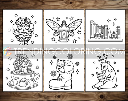 35 Cozy Christmas Cute and Simple Coloring Pages - PDF Download – preview 7