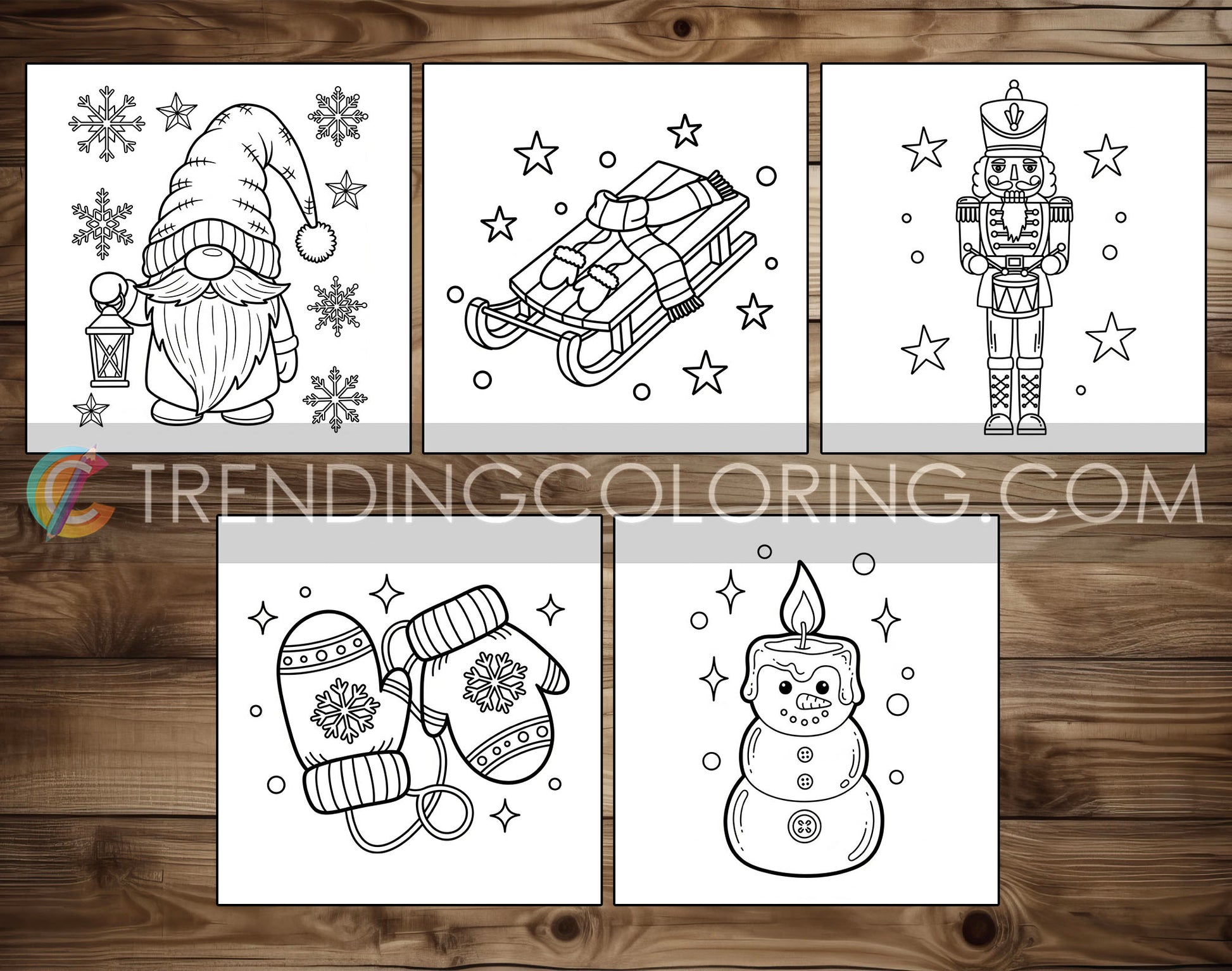 35 Cozy Christmas Cute and Simple Coloring Pages - PDF Download – preview 8