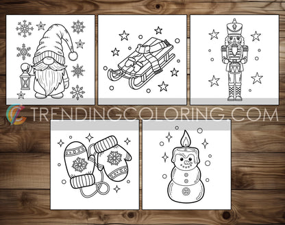 35 Cozy Christmas Cute and Simple Coloring Pages - PDF Download – preview 8