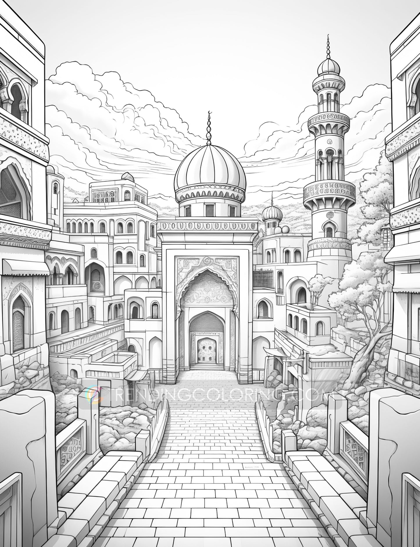 50 Mysterious Civilization Coloring Pages - Instant Download - Printable PDF Dark/Light