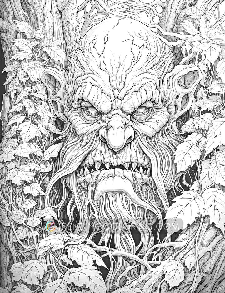 40 Freak of Horror Grayscale Coloring Pages - Halloween Coloring - Ins ...