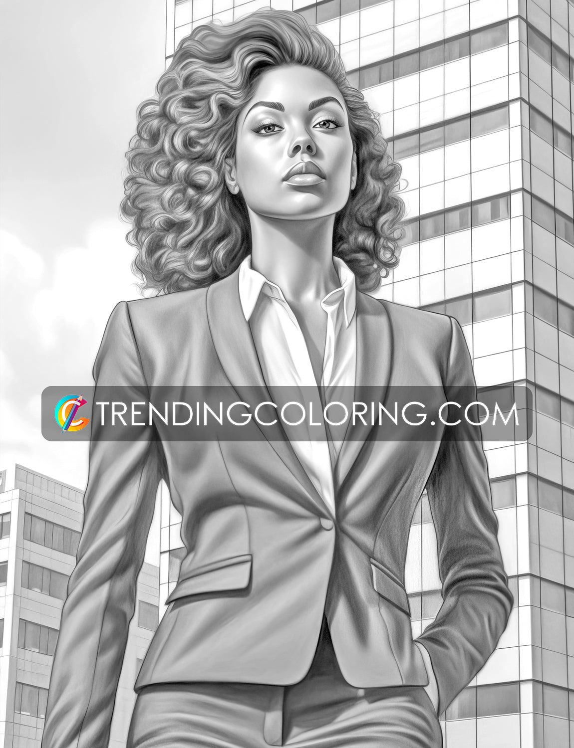 50 Diverse Black Beauties Grayscale Coloring Pages - Instant Download - Printable PDF Dark/Light – preview 8