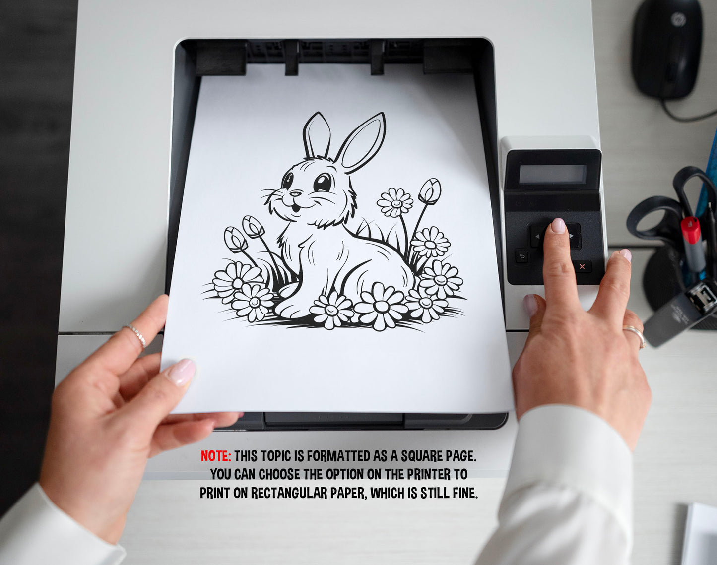 40 Cute Cartoon Bunny - Simple Coloring Pages - Instant Download - Printable PDF – preview 2