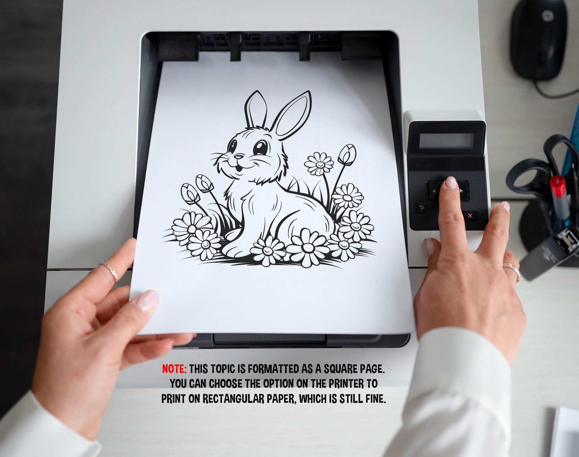 40 Cute Cartoon Bunny - Simple Coloring Pages - Instant Download - Printable PDF – preview 2