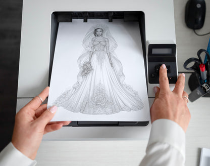 40 Traditional Wedding Dress Grayscale Coloring Pages- Instant Download - Printable PDF Dark/Light – preview 2