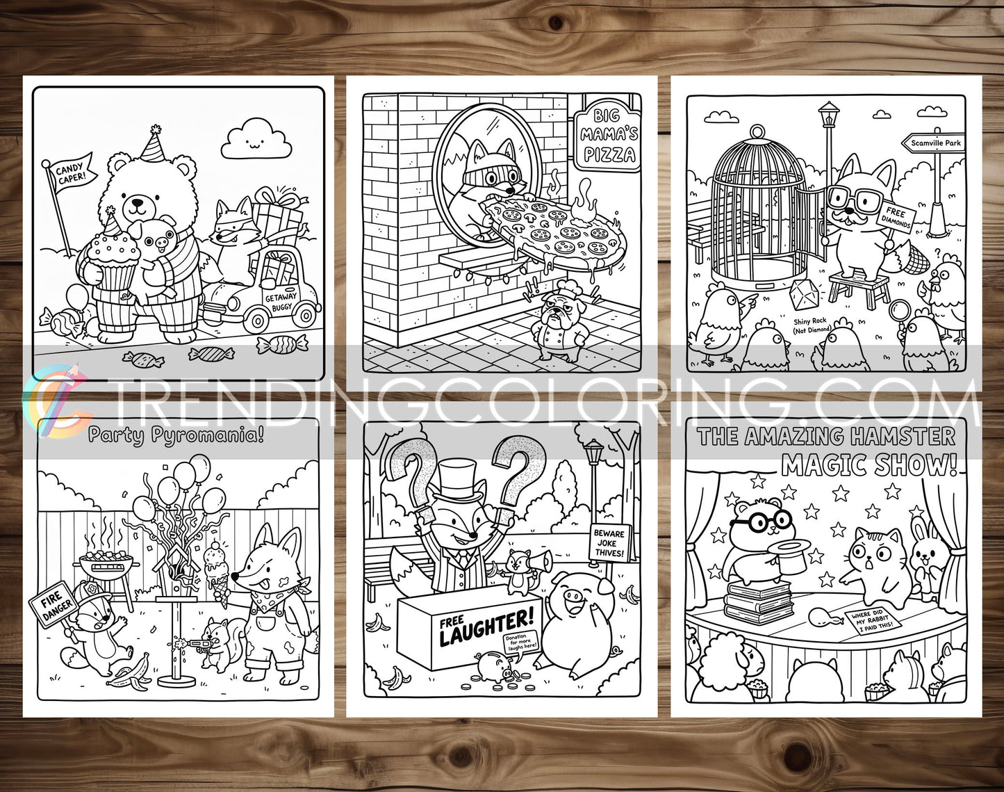 45 Silly Crimes Cute and Simple Coloring Pages - PDF Download – preview 3