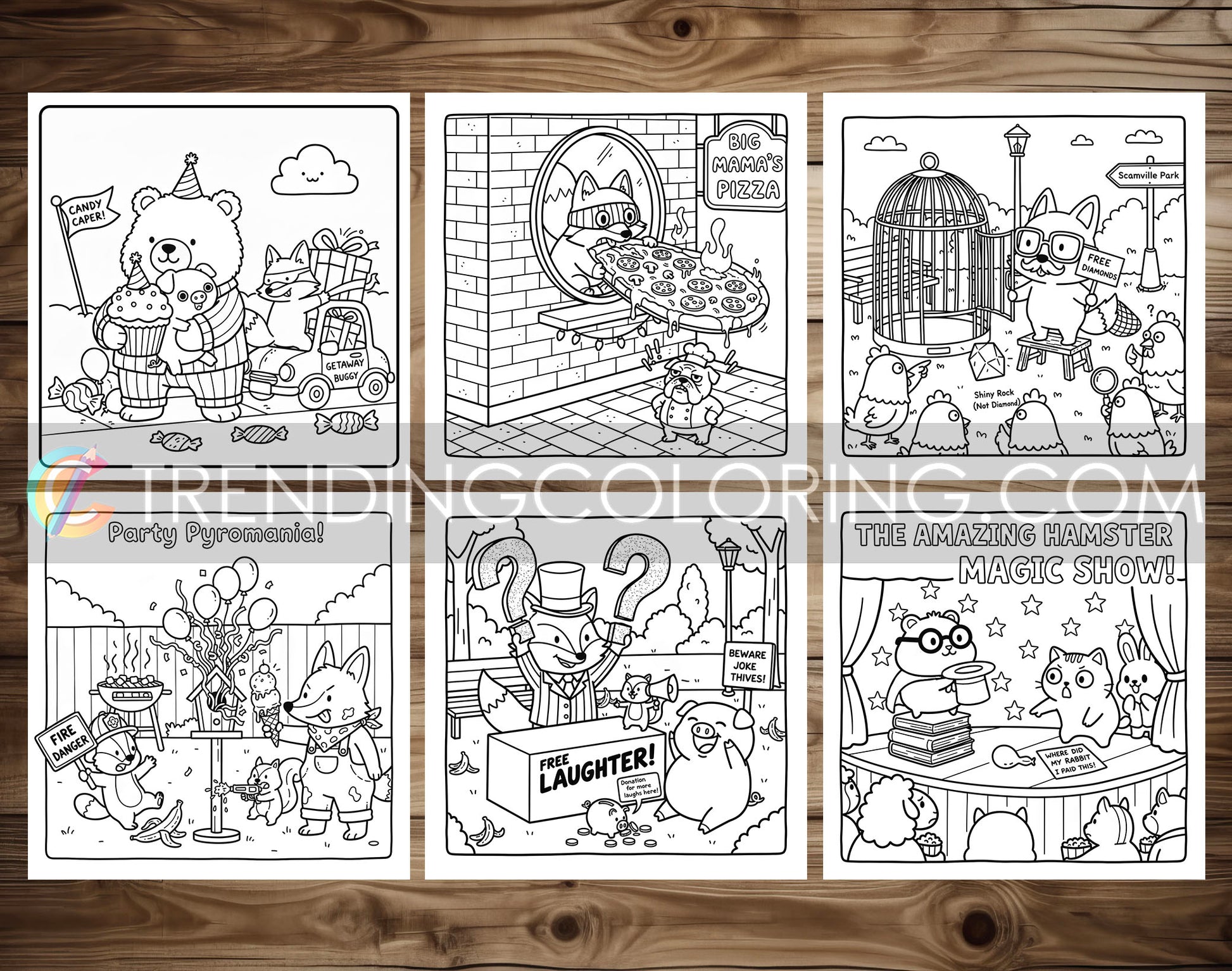 45 Silly Crimes Cute and Simple Coloring Pages - PDF Download – preview 3