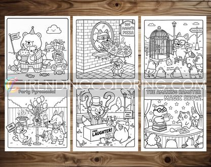 45 Silly Crimes Cute and Simple Coloring Pages - PDF Download – preview 3