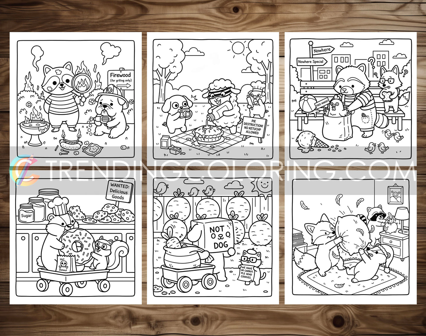 45 Silly Crimes Cute and Simple Coloring Pages - PDF Download – preview 5