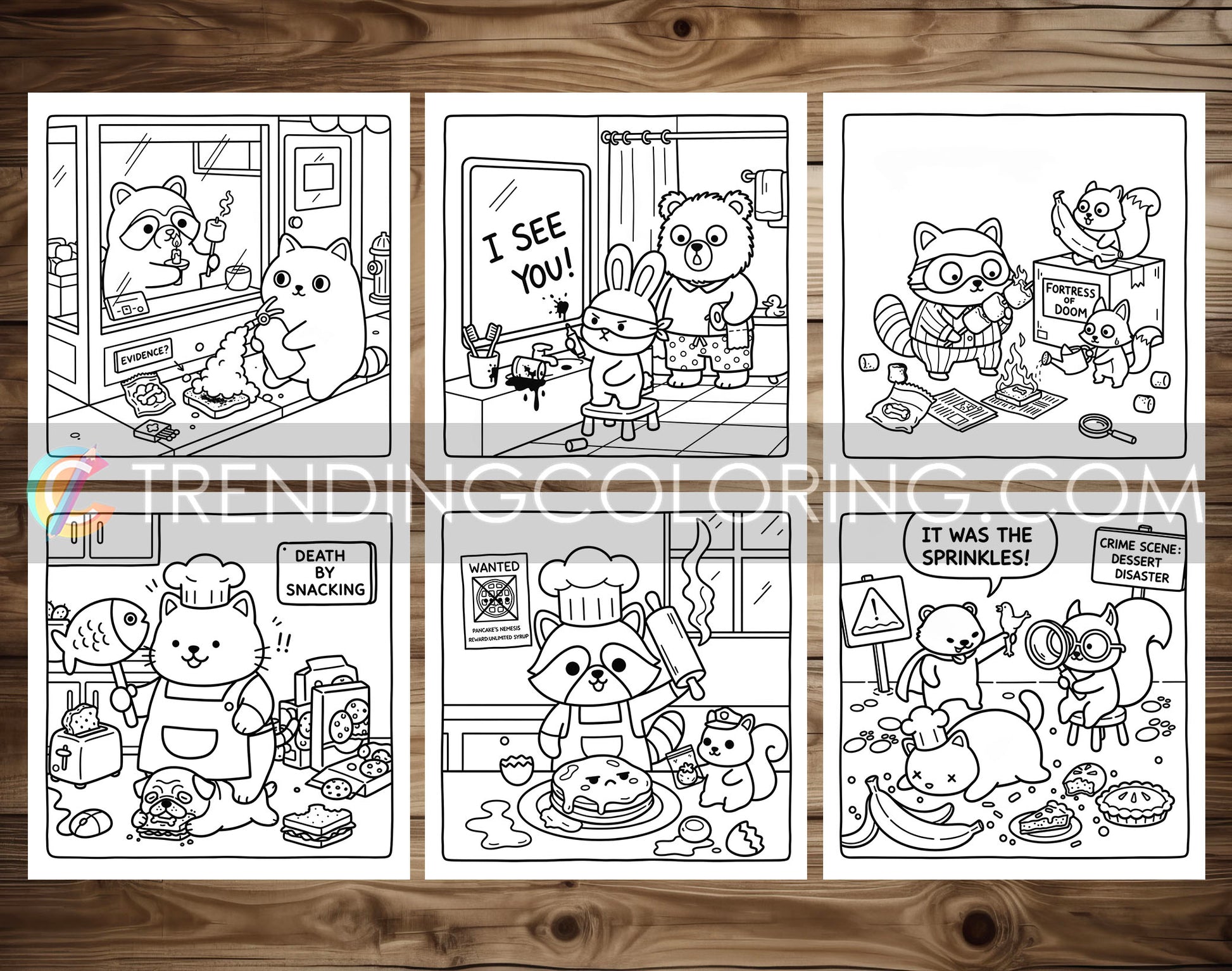 45 Silly Crimes Cute and Simple Coloring Pages - PDF Download – preview 6