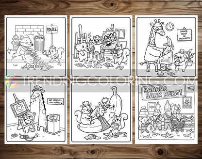45 Silly Crimes Cute and Simple Coloring Pages - PDF Download – preview 8