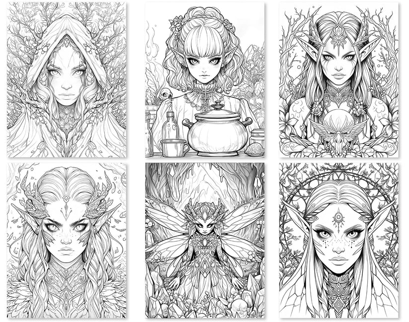 50 Dark Fairy Coloring Pages - Instant Download - Printable PDF – Trending Coloring