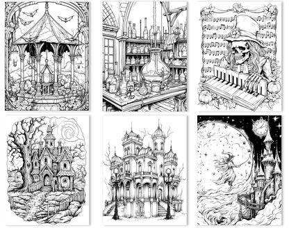 50 altmodische Halloween-Ausmalbilder - Sofortiger Download - Druckbare PDF