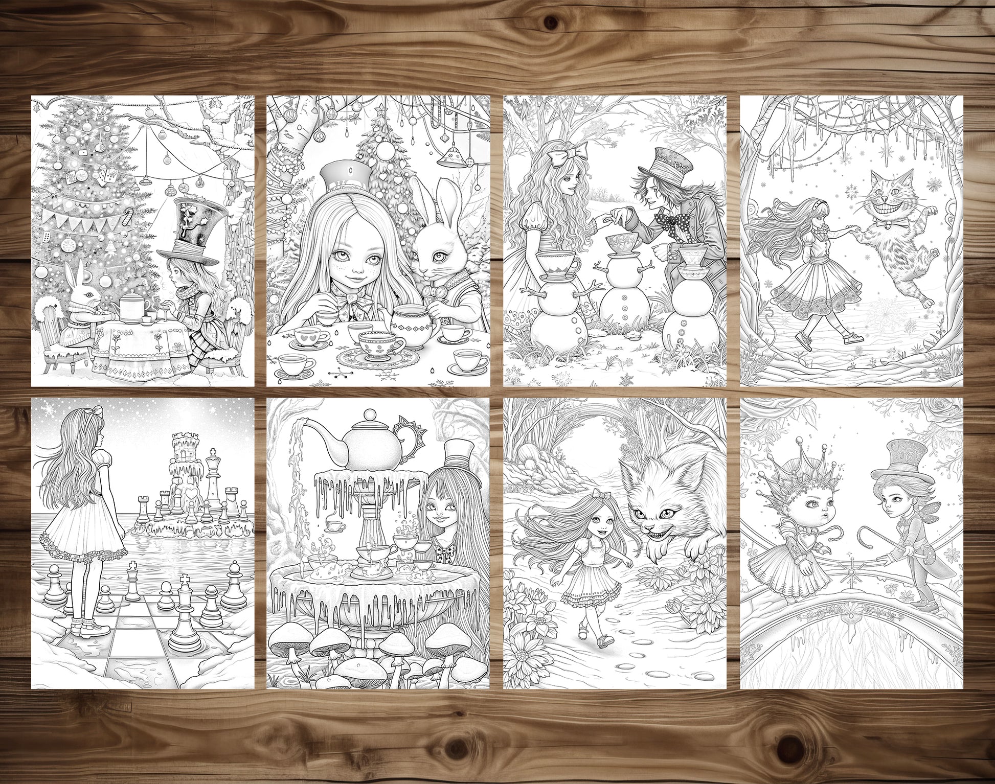50 Alice in Winterland Coloring Pages – preview 4