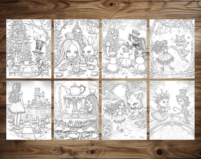 50 Alice in Winterland Coloring Pages – preview 4