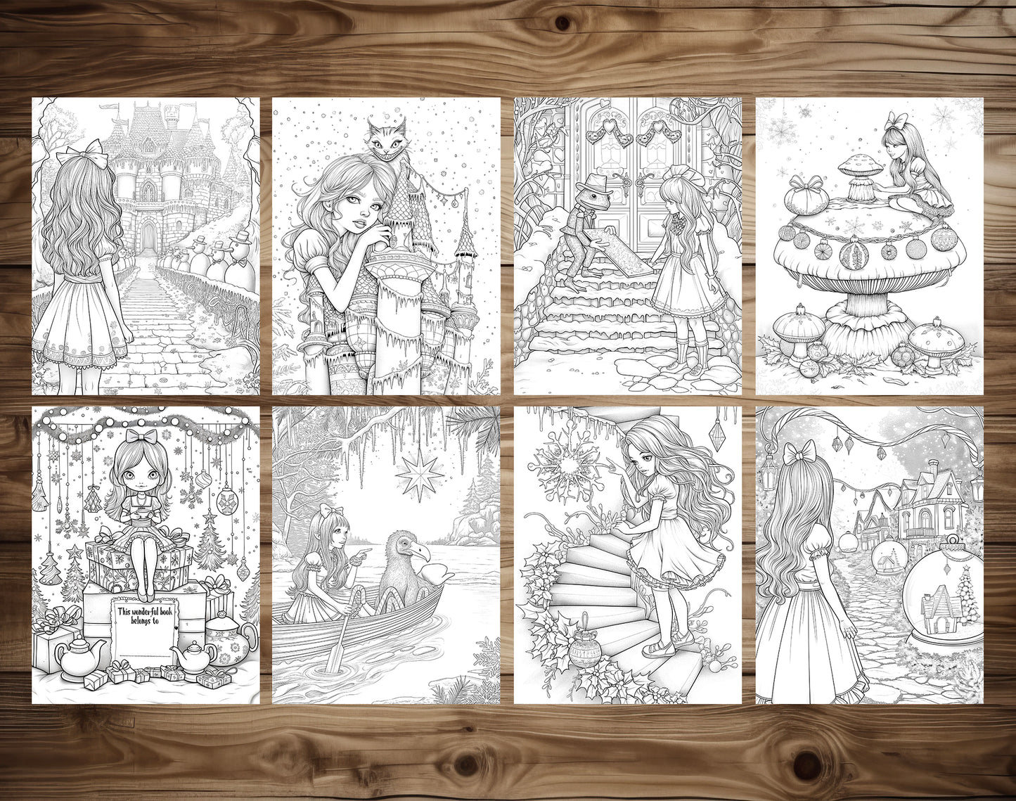 50 Alice in Winterland Coloring Pages – preview 5
