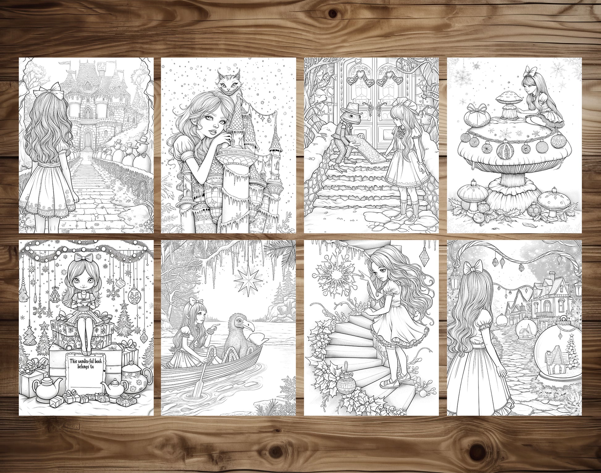 50 Alice in Winterland Coloring Pages – preview 5