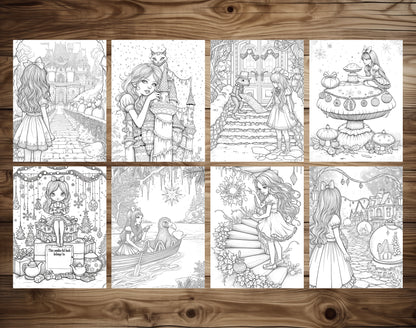 50 Alice in Winterland Coloring Pages – preview 5