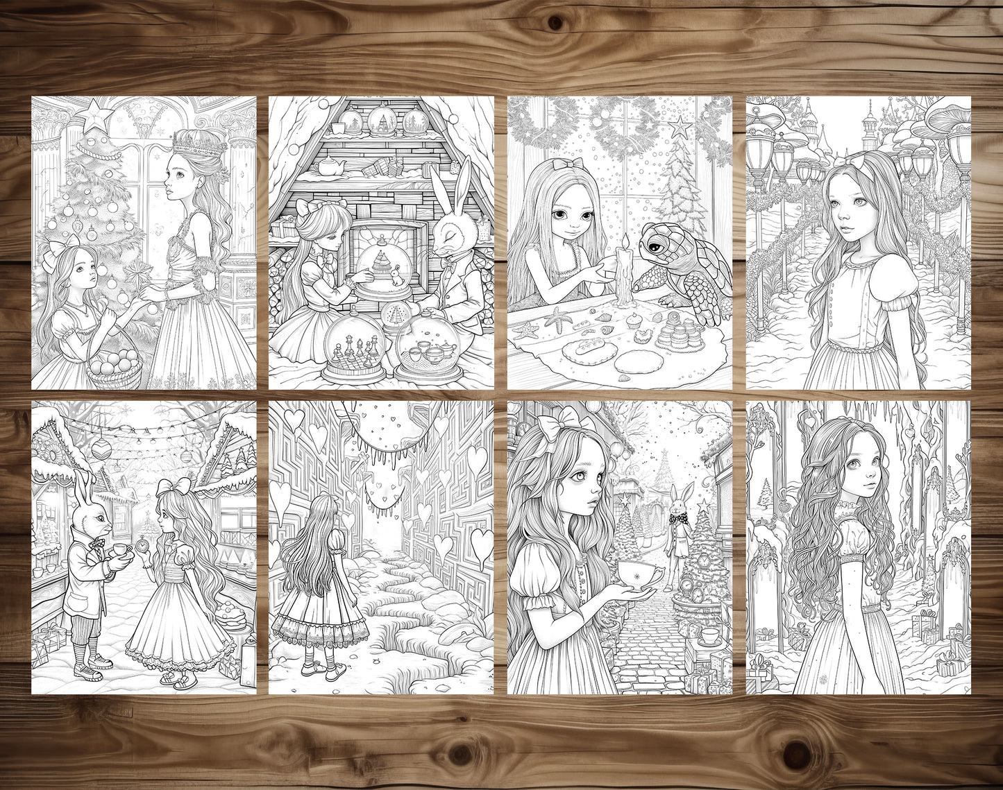 50 Alice in Winterland Coloring Pages – preview 7