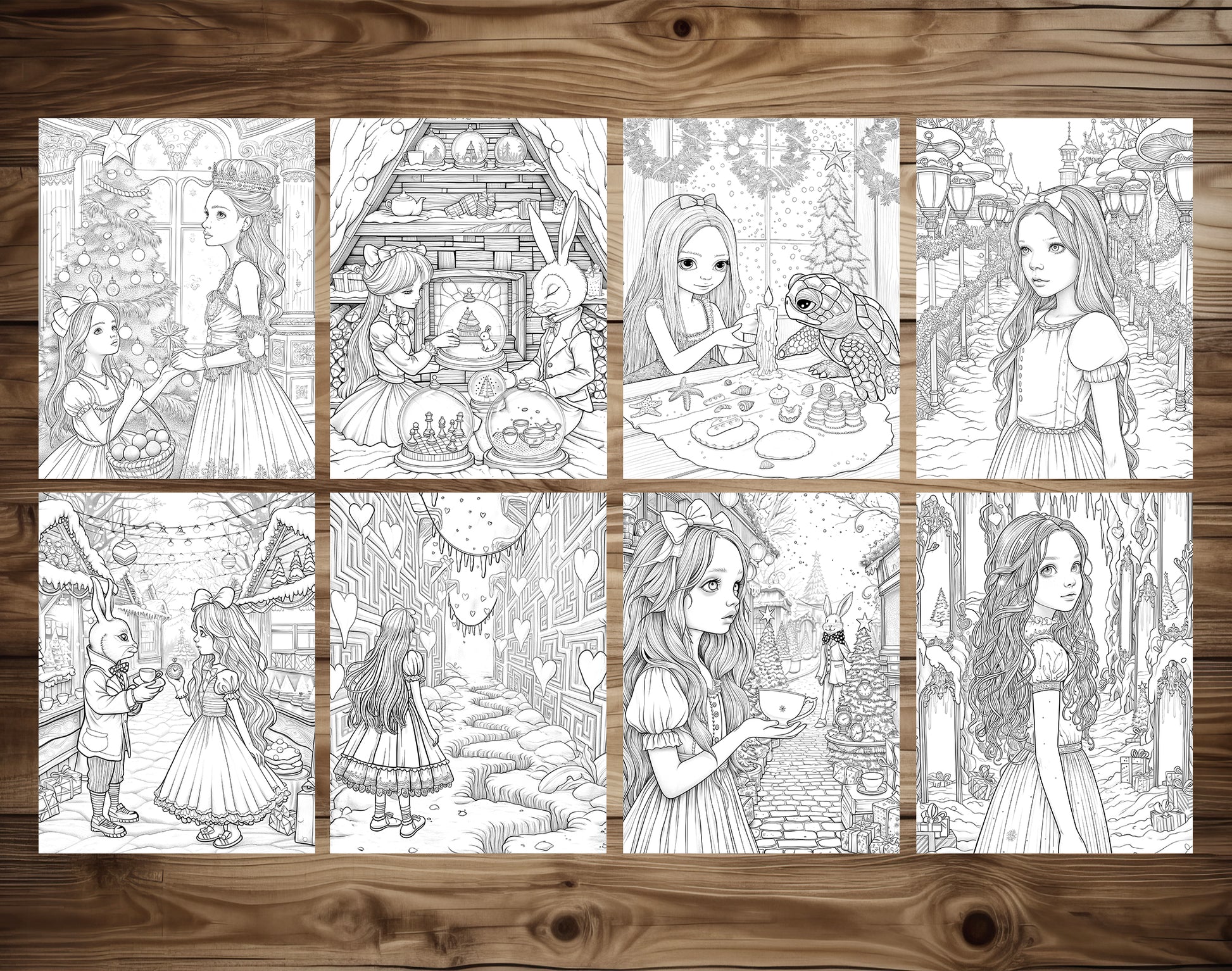 50 Alice in Winterland Coloring Pages – preview 7