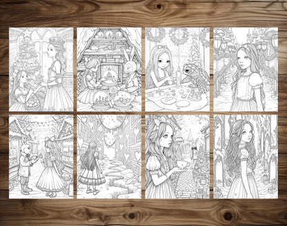 50 Alice in Winterland Coloring Pages – preview 7