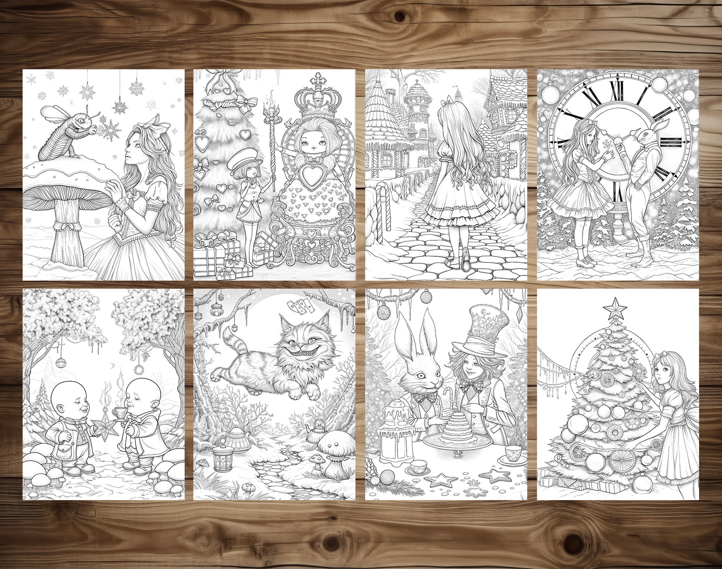 50 Alice in Winterland Coloring Pages – preview 8