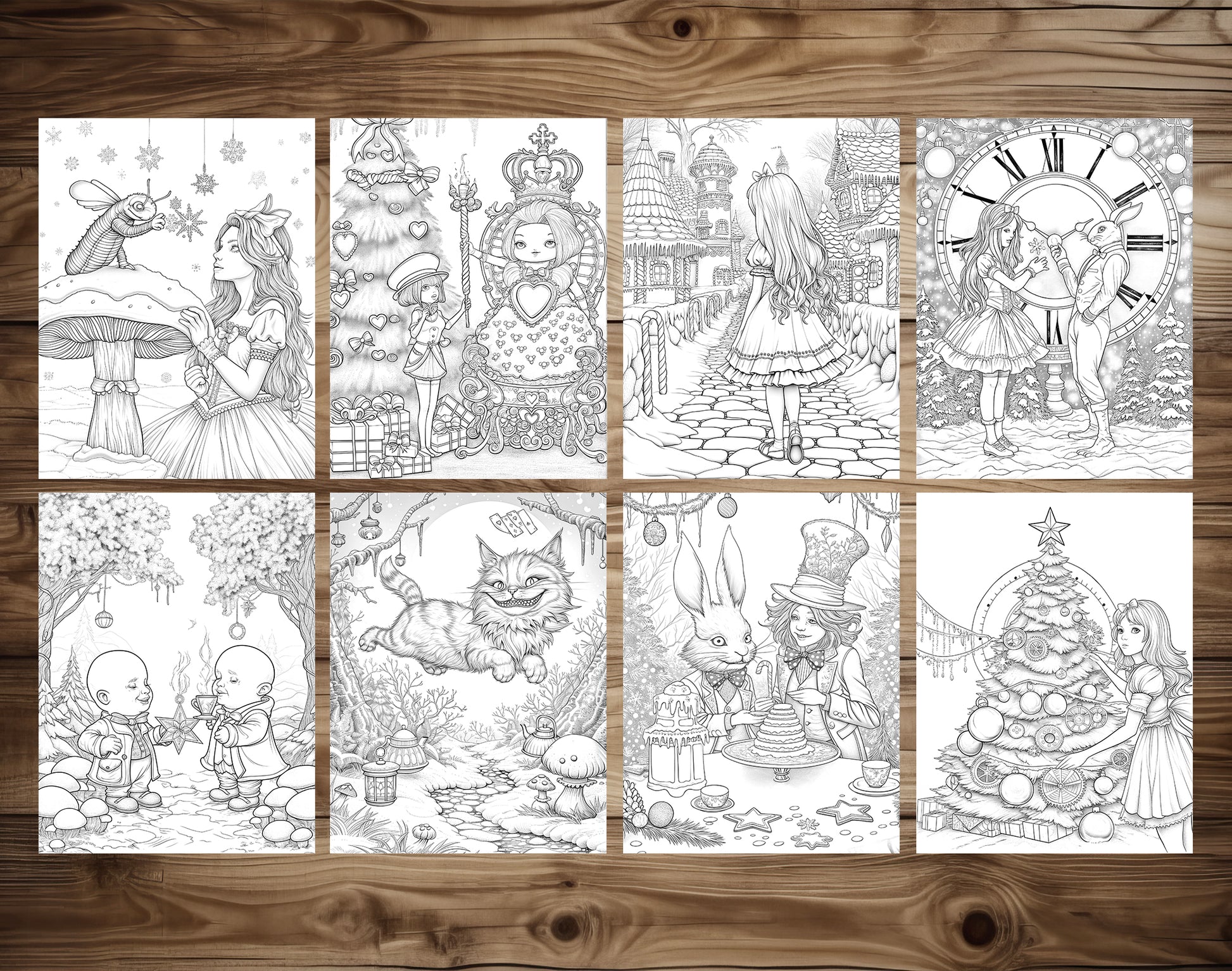 50 Alice in Winterland Coloring Pages – preview 8
