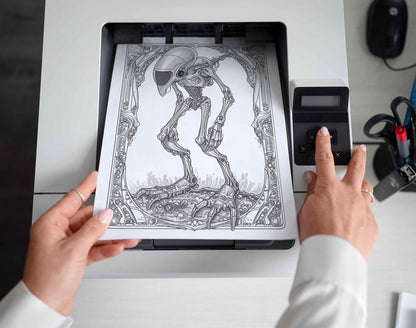 50 Alien Civilization Grayscale Coloring Pages - Instant Download - Printable PDF Dark/Light – preview 2