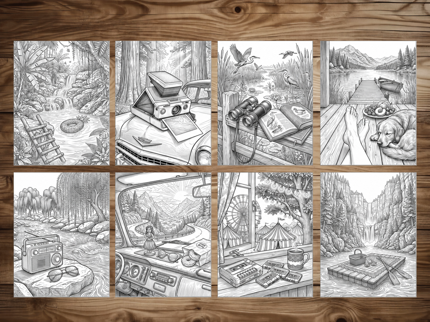 50 Cozy Summer Road Trip Coloring Pages - Printable PDF – preview 9