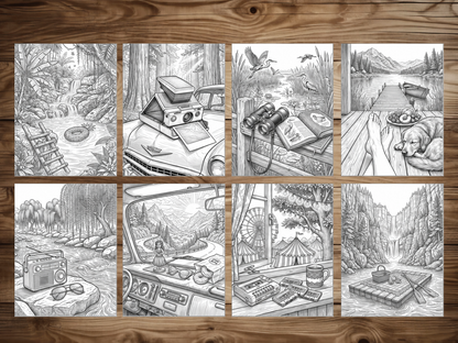 50 Cozy Summer Road Trip Coloring Pages - Printable PDF – preview 9