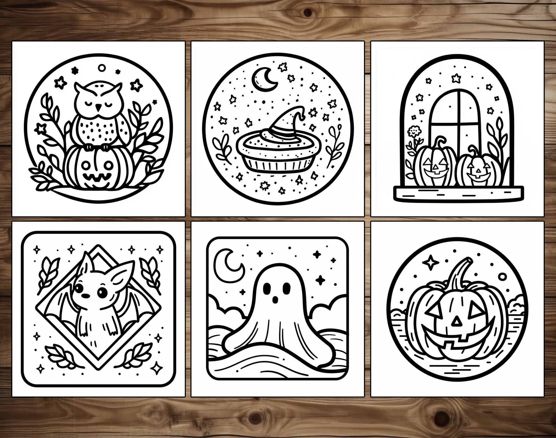 50 Halloween Simple Art Bold and Easy Coloring Pages - Instant Download - Printable PDF – preview 6