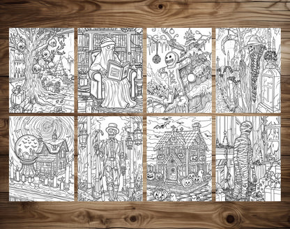 50 Halloween X Christmas Coloring Pages - Instant Download - Printable PDF – preview 4