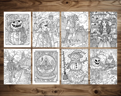 50 Halloween X Christmas Coloring Pages - Instant Download - Printable PDF – preview 5