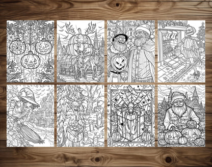 50 Halloween X Christmas Coloring Pages - Instant Download - Printable PDF – preview 8