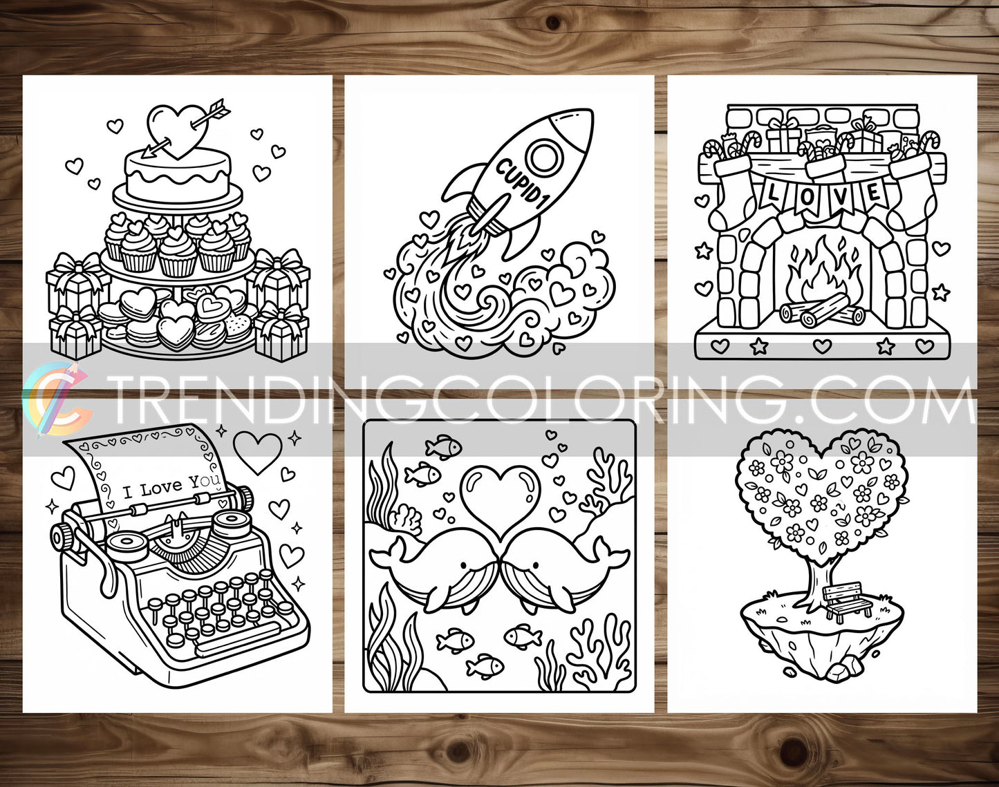 50 Love Vibes Cute and Simple Coloring Pages - PDF Download – preview 7