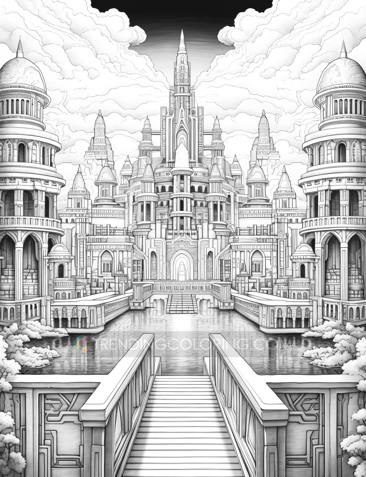 50 Mysterious Civilization Coloring Pages - Instant Download - Printable PDF Dark/Light – preview 9