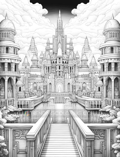 50 Mysterious Civilization Coloring Pages - Instant Download - Printable PDF Dark/Light – preview 9