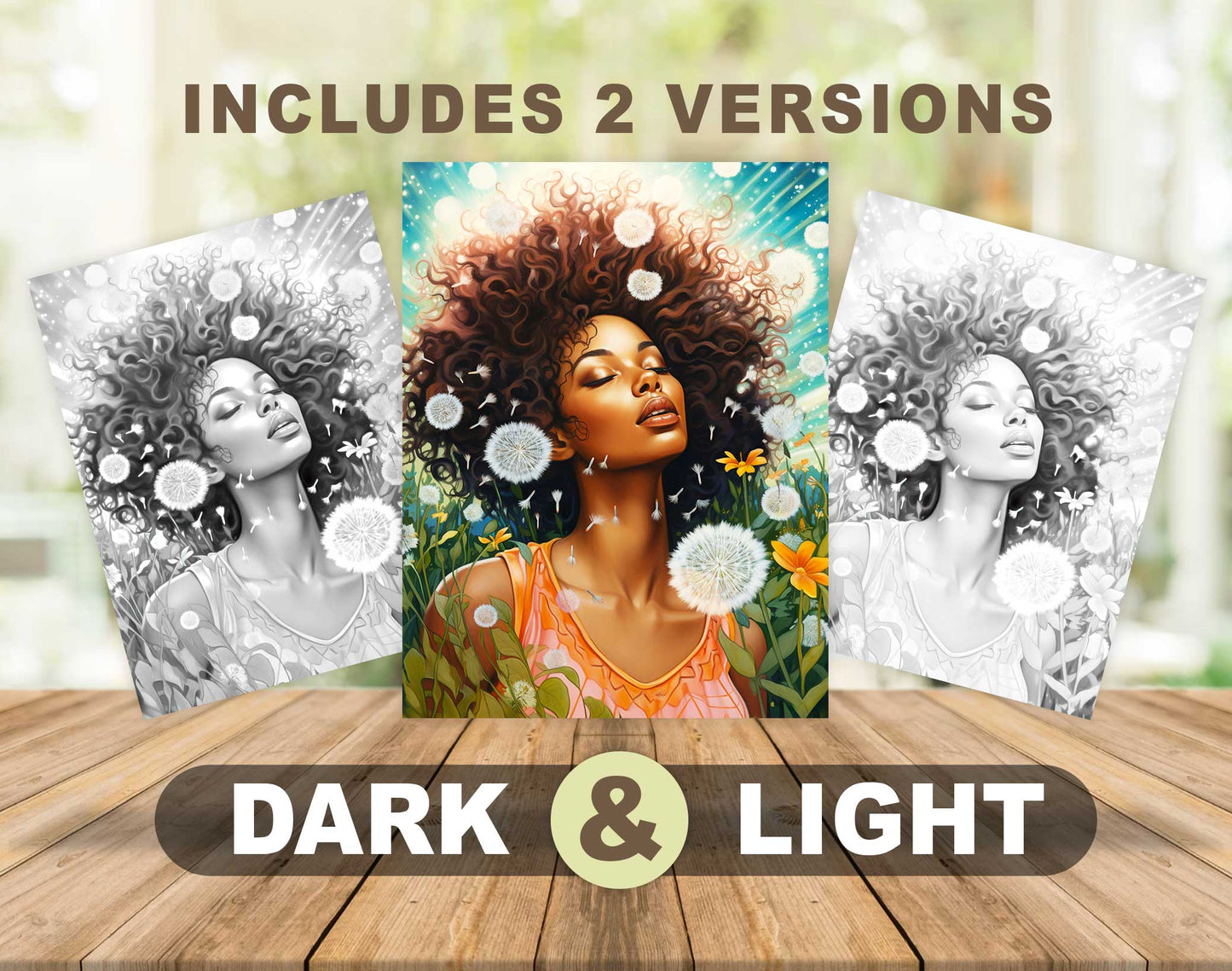 50 Proud Of Black Women Grayscale Coloring Pages - Instant Download - Printable PDF Dark/Light – preview 4