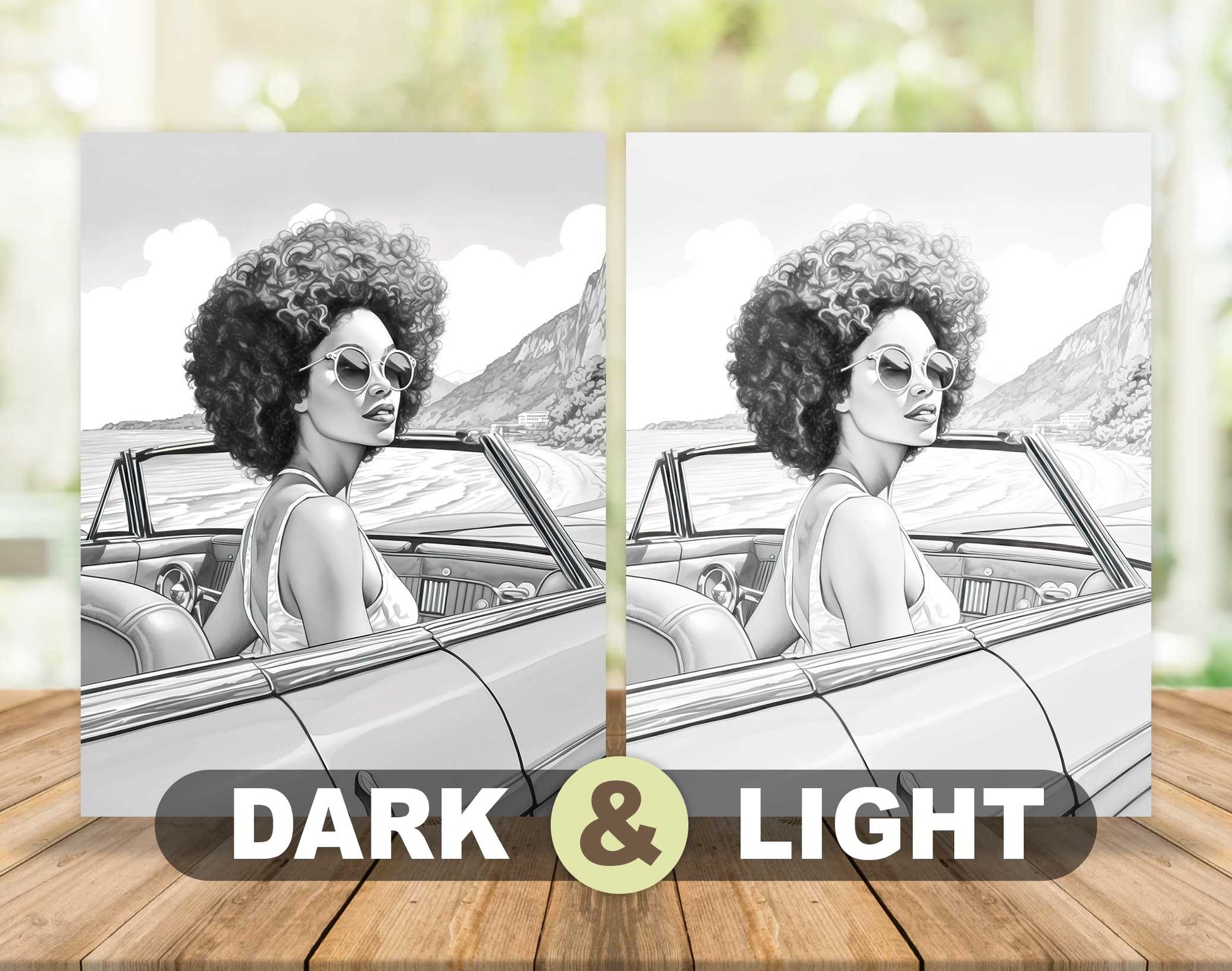 50 Proud Of Black Women Grayscale Coloring Pages - Instant Download - Printable PDF Dark/Light – preview 5
